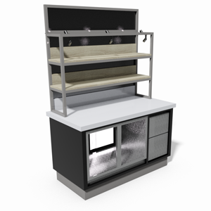 Podule Backbar section with refrigeration